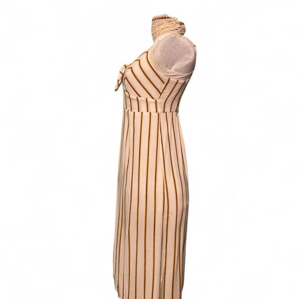 SO White Midi Dress With Yellow And Black Stripes - Picture 2 of 6